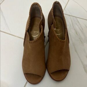 Jack Rogers Brown Peep Toe Booties
